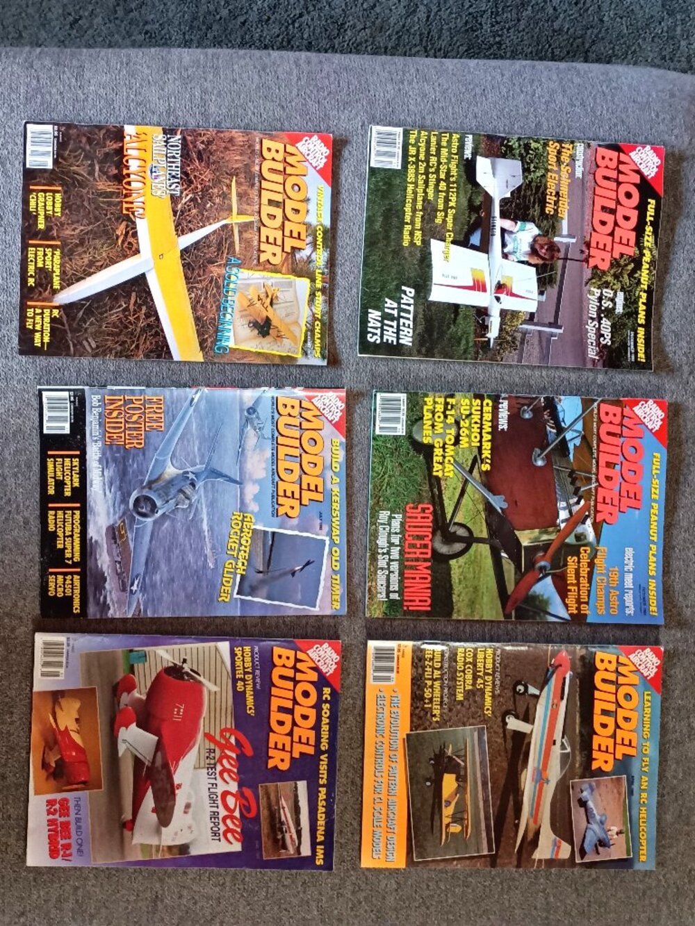 Vintage The Model Builder Hobby Magazines (Lot of 6) from 1992 and 1993 EUC